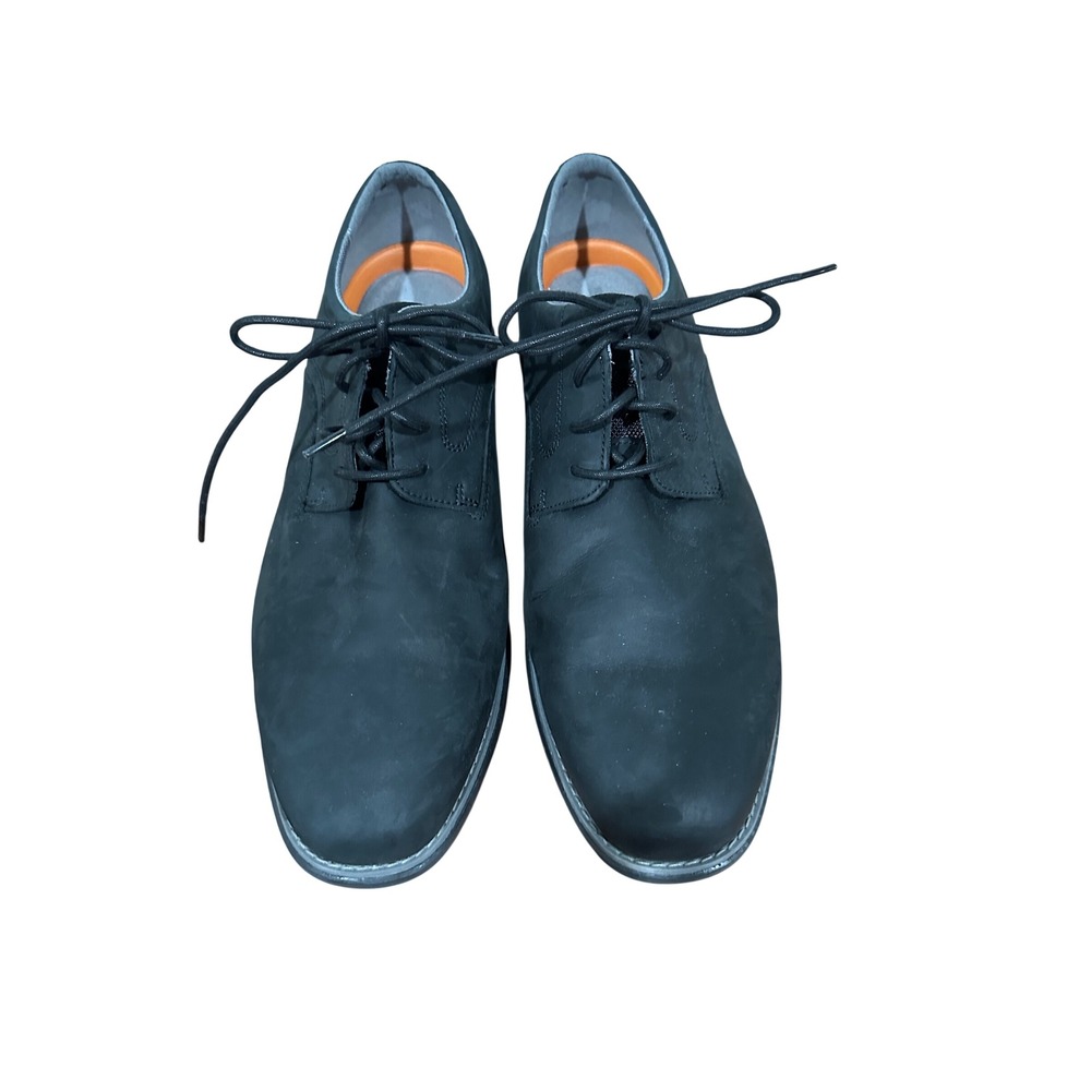 Rockport Garett Plain Toe Oxford Shoes Mens 13W Black Nubuck‎ Leather CI5547